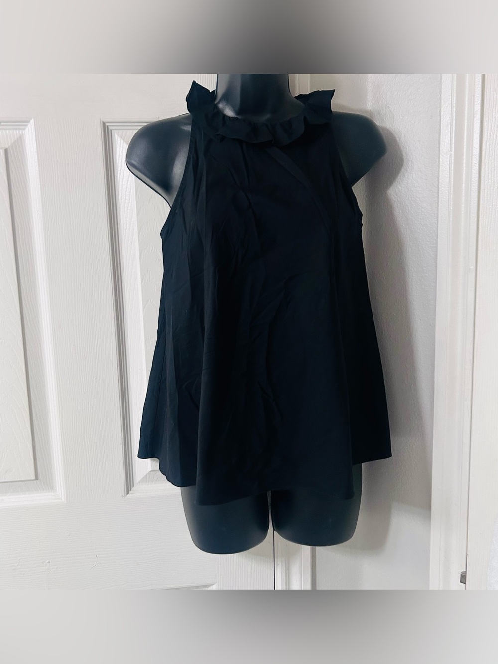 Maud Heline Bivi Top with Ruffled Collar Made In New York 100% Cotton size S